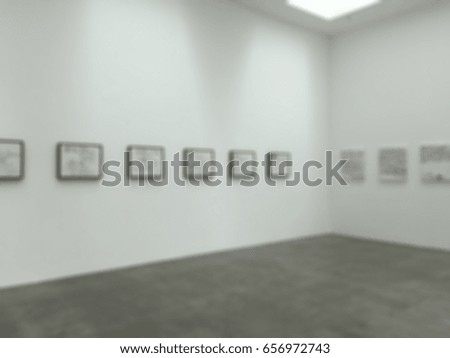 Blurred Interior of Art Museum Gallery