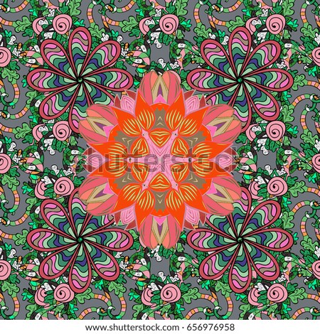 Summer design. Seamless floral pattern can be used for wallpaper, website background, wrapping paper. Leaf natural pattern in pink colors. Vector flower concept.