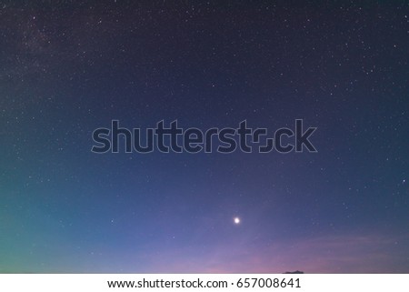 Bright Stars Twinkling On Twilight Sky Background