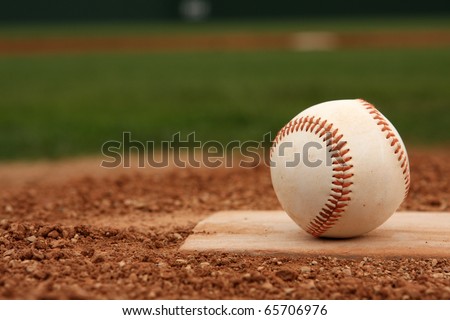 Baseball on the Pitchers Mound with room for copy