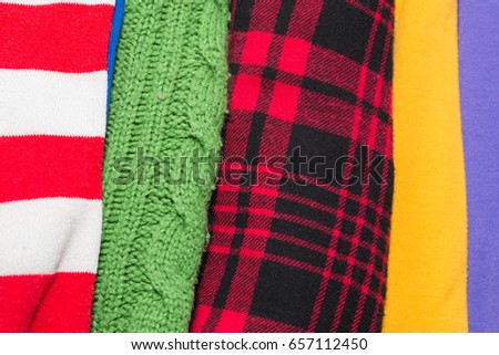 Many Colorful Fabric Cloth Textures With Patterns Background
