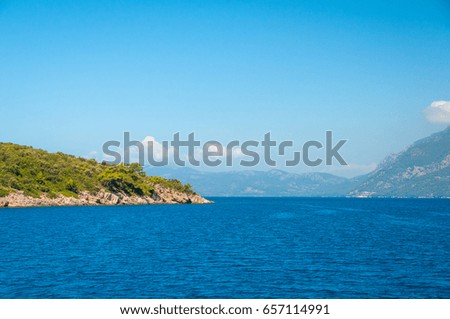 Landscape of the Mediterranean Sea. Mountains and the sea of Turkey