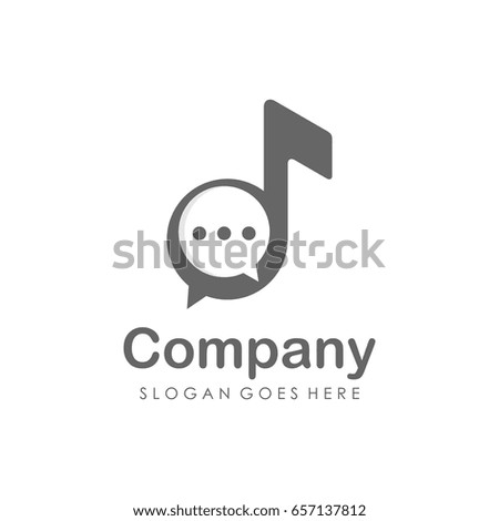 Melody chat logo design vector