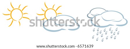 weather icons, illustration with white background