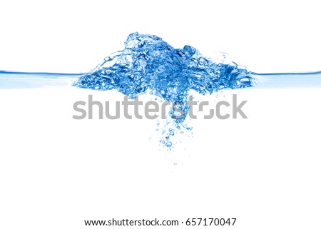 Water,Water splash  isolated on white background with air bubble and a clean water.