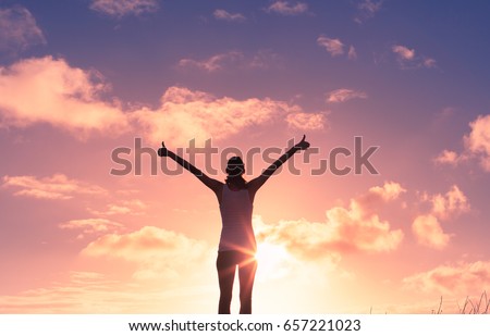 Victory! Feeling positive and full of joy.  Royalty-Free Stock Photo #657221023