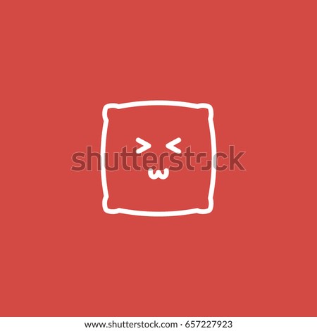 pillow icon. sign design. red background