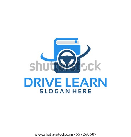 Drive Learn Logo With Book and Steer element