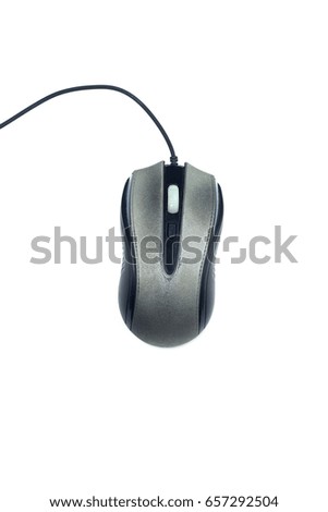 Wired mouse picture for computer on white scene This image has been removed from some images.