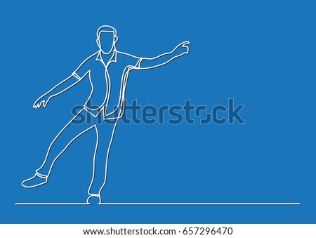 happy man walking - single line drawing