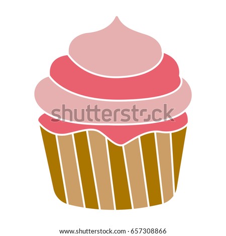 cupcake icon flat color