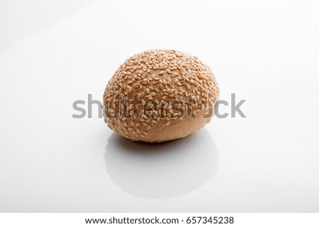 Sesame bread on a white background