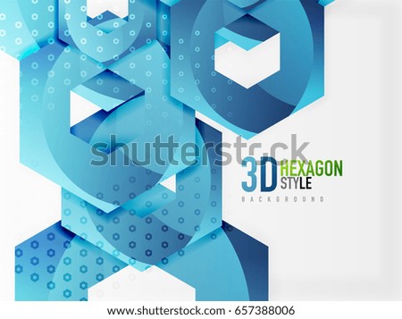 Vector 3d effect hexagon background