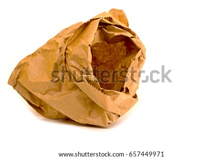 Brown paper bag isolated on white
