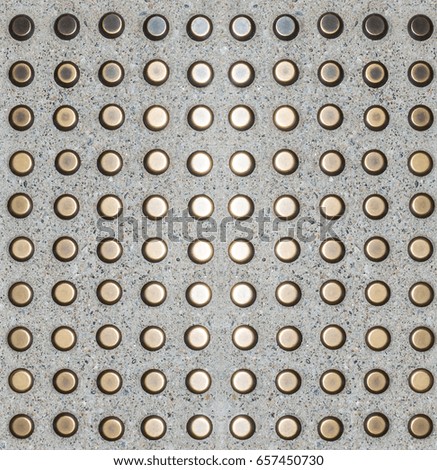 Floor with Metal buttons for Blind person guidance