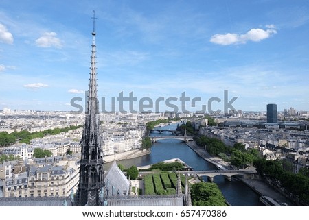 View on Paris form Notre Dame cathedral.France,blue sky
