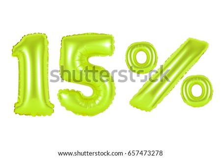 Lime alphabet balloons, 15 percent, fifteen percent off, Lime number and letter balloon