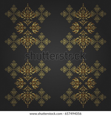 Seamless pattern oriental ornament in baroque style. Traditional classic vector golden pattern. Gray and golden pattern.