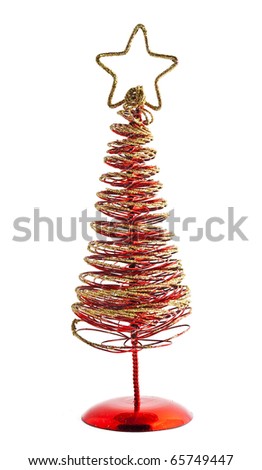 Christmas Tree and decorations. Over white background