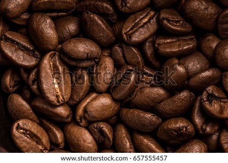 Many Coffee beans background. Coffee concept