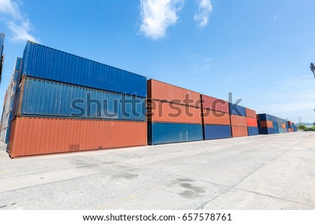 Container stacked, container depot, container yard, empty container
