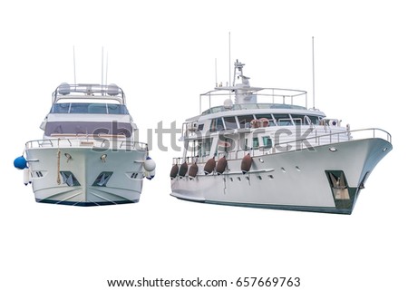 motor yacht isolated on a white background