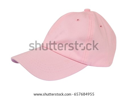 Pink baseboll cap isolatec on white background