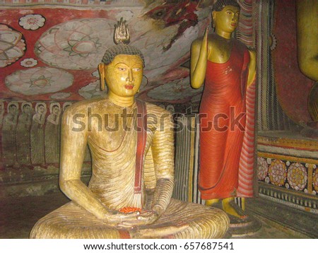 Ancient Buddha sculpture in the museum in Sri Lanka