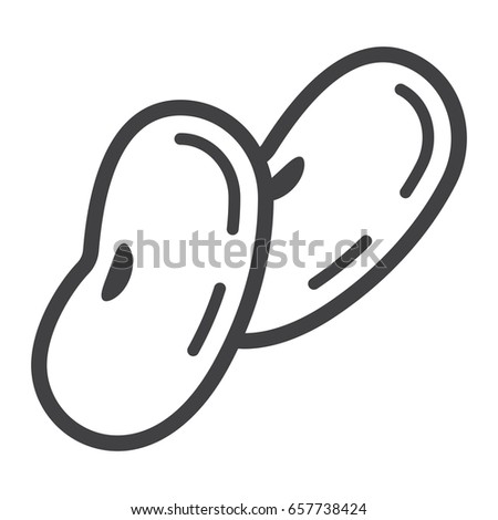 Beans line icon, vegetable and haricot, vector graphics, a linear pattern on a white background, eps 10.