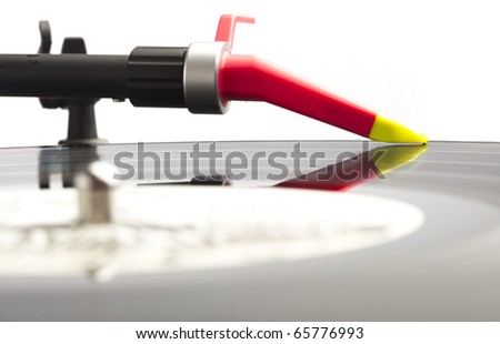 extreme closeup of a dj plate and