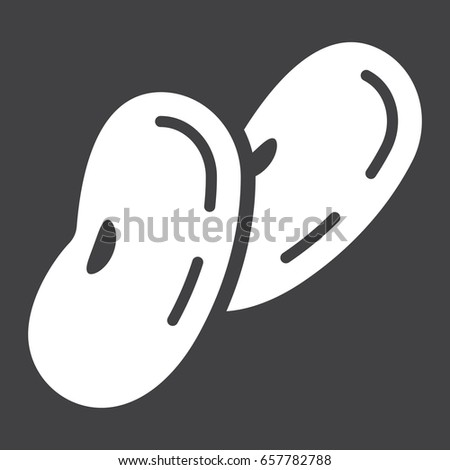 Beans solid icon, vegetable and haricot, vector graphics, a glyph pattern on a black background, eps 10.