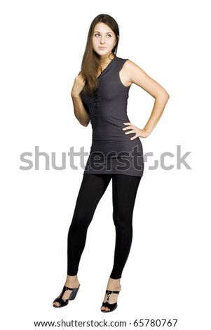 Beautiful casual woman isolated over a white background