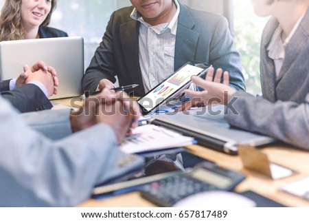 Business people meeting good teamwork in office.Teamwork successful Meeting Workplace strategy Concept. Royalty-Free Stock Photo #657817489