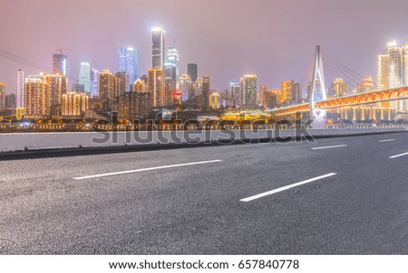 Roads, roads, and the beautiful skyline of Chongqing
