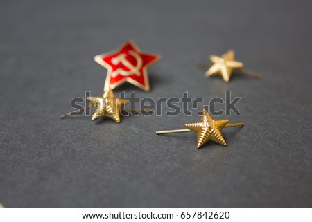 icon hammer and sickle and star on grey background