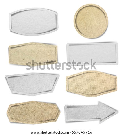 Paper tag label sticker design isolated on white background