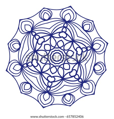 Mandala tattoo . for design, greeting card, invitation, coloring book. Arabic, Indian, motifs. Vector illustration.