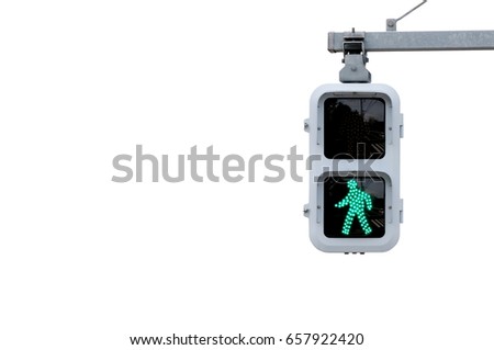 Pedestrian Signal isolated on white