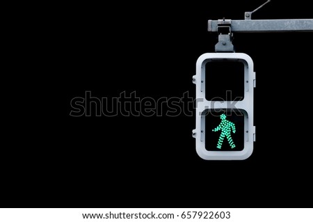 Pedestrian Signal isolated on black