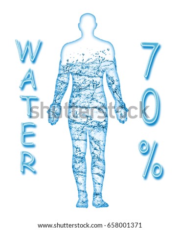 70 percent of a human body is water Royalty-Free Stock Photo #658001371