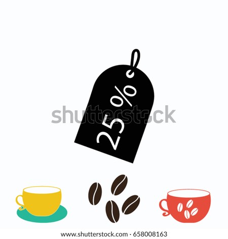 25% sale tag icon, 
Vector EPS 10 illustration style
