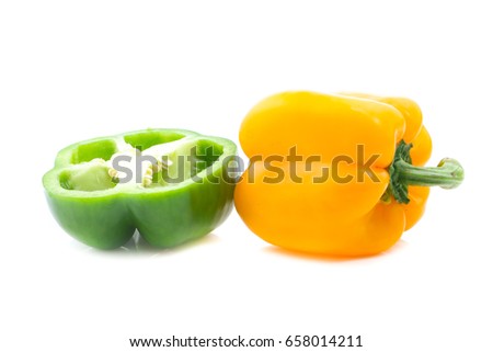 Fresh vegetables  sweet Red, Yellow, Green Peppers isolated on white background
