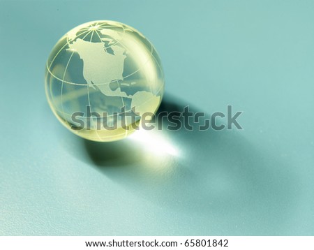 Glass globe isolated on the background.