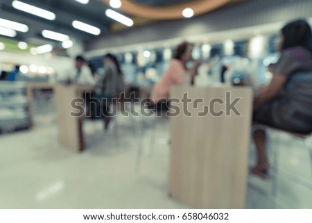 Blurred image of cafeteria for background usage