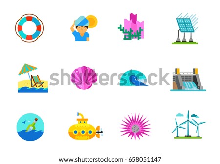 Natural resources icon set