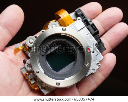 Ccd cmos camera sensor for digital camera spare part to replace or repair Royalty-Free Stock Photo #658057474