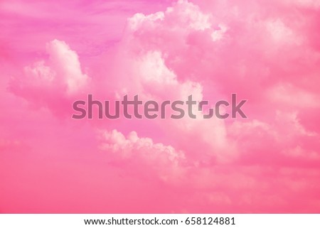 pink clouds and sky for background Abstract,postcard nature art pastel style,soft and blur focus.