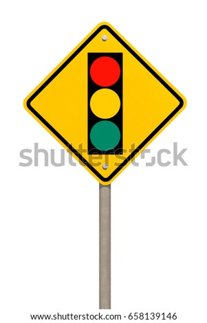 Sign of traffic lights isolated on white background or symbol on the road