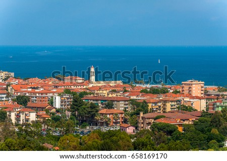 The charming town of Diano Marina, Liguria, Italy