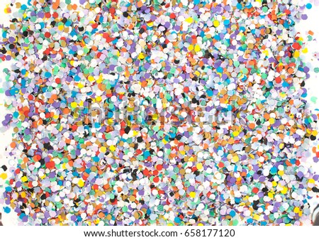 Confetti alphabet: all over background of colored paper dots